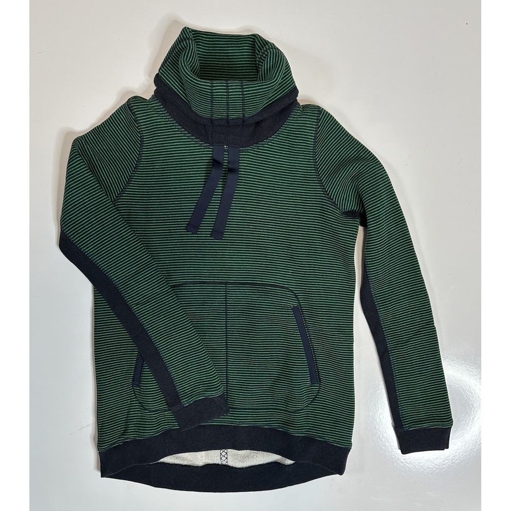 Lululemon Avenue Pullover Green Hyperstripe Cowl Neck / Women's‎ 4